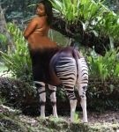 okapi girl in the forest