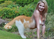 catgirl in the garden