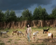 goats and a female satyr