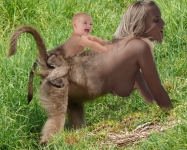 baboon with young
