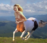 happy running centaur