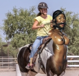 girl riding hanassed centaur